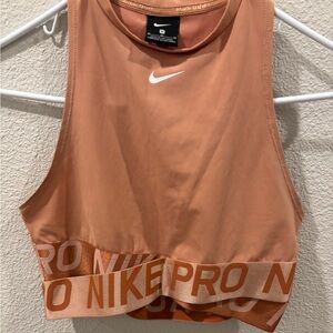 Nike Women's Rust-Orange Pro Cropped Tank